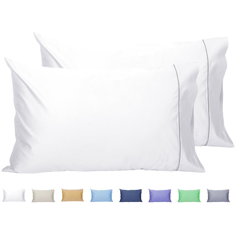 Ensemble de taies d'oreiller Tournesol Luxueuses en satin de coton 100 % à ajustement parfait, Taie d'oreiller très grande