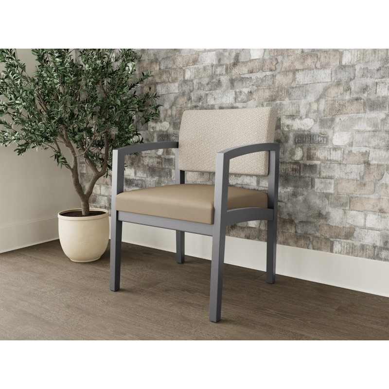 Chaise d'invité en bois Lenox, Étain, BACK: Blueprint Sandy; SEAT: Patriot Plus Taupe