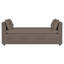 Banc d'appoint rembourré avec accoudoirs brun-120704536