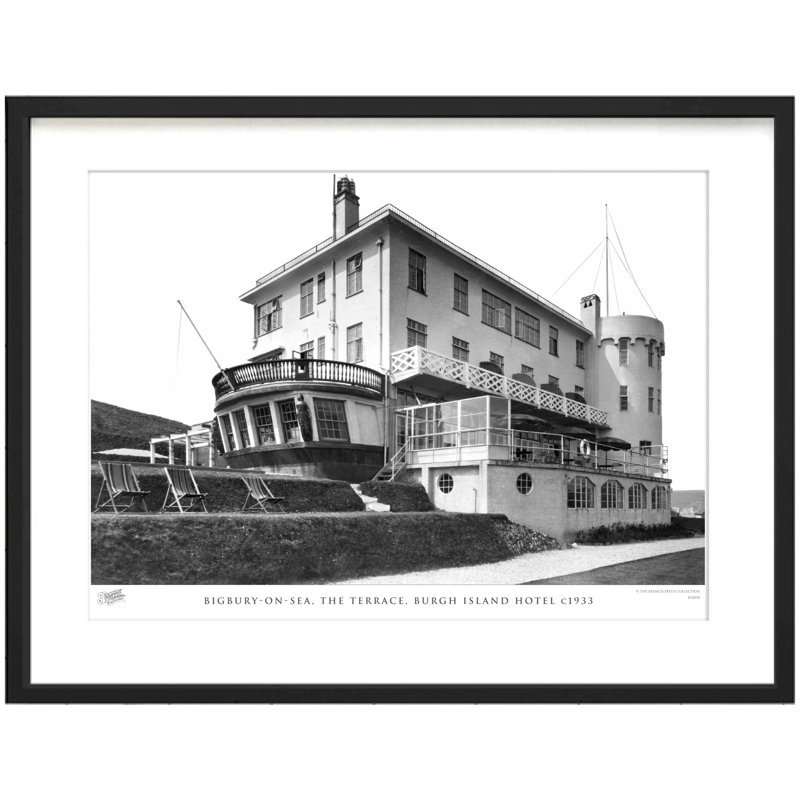 Bigbury On Sea, The Terrace, Burgh Island Hotel C1933 - Single Picture Frame Print, 45cm H x 60cm W x 2.3cm D
