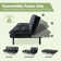 Jaykob 71 Inch Convertible Leather Futon Sofa Bed with Adjustbale Arms