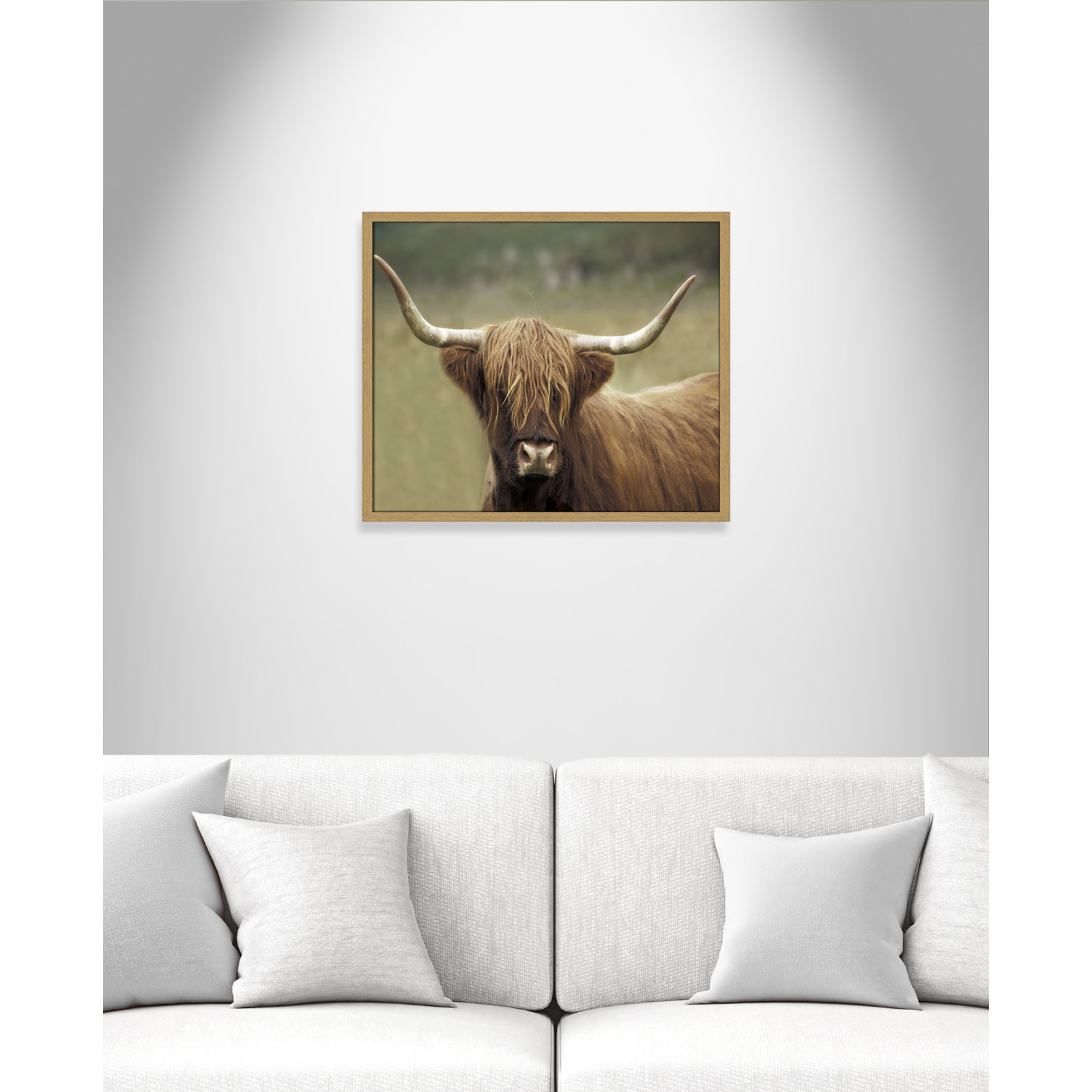 Frederic "Highland Afternoon" Print, 21.5" H x 25.5" W x 0.75" D, Natural Wood Grain Framed
