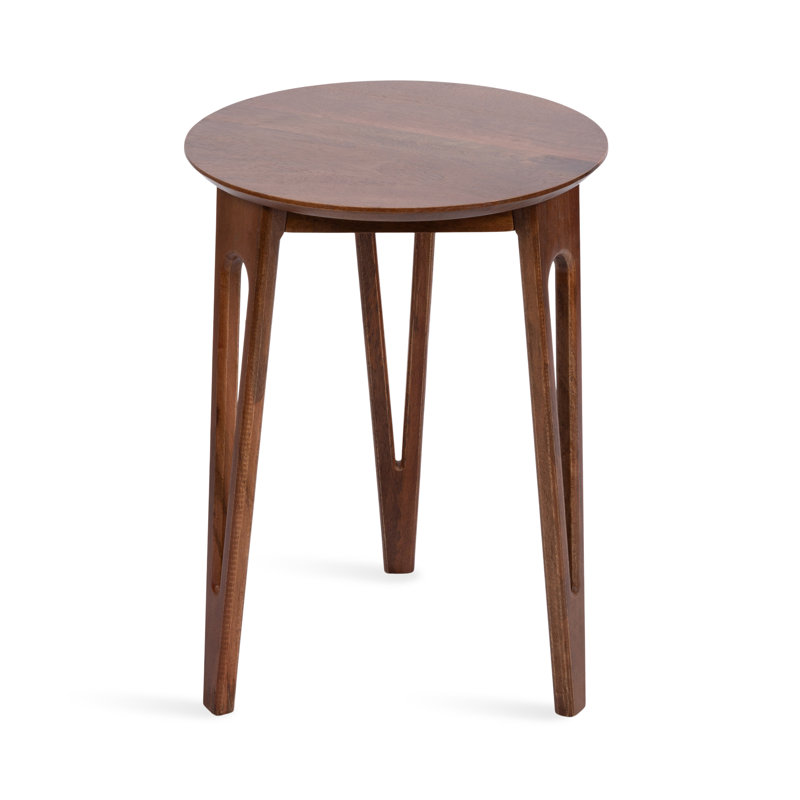 Wooden Living Room Round Side Table, Brown