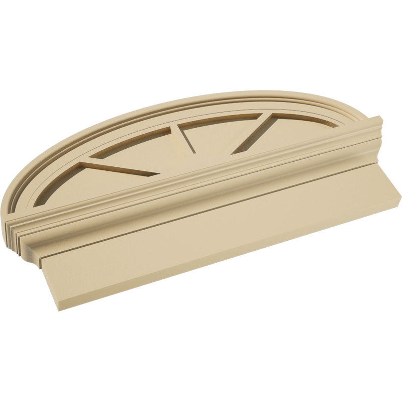 Fronton en uréthane Elliptical Signature, brun clair apprêté, 24 po x 12,875 po x 2,75 po, Combinaison, 3 rayons
