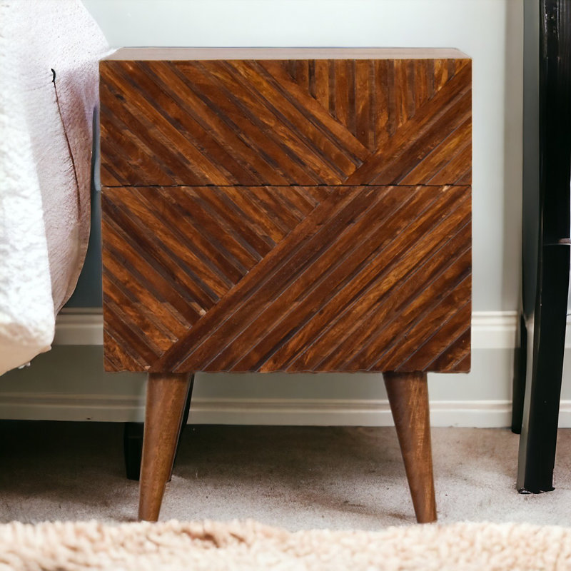 Tweedbrook 45cm W Solid Wood Bedside Table