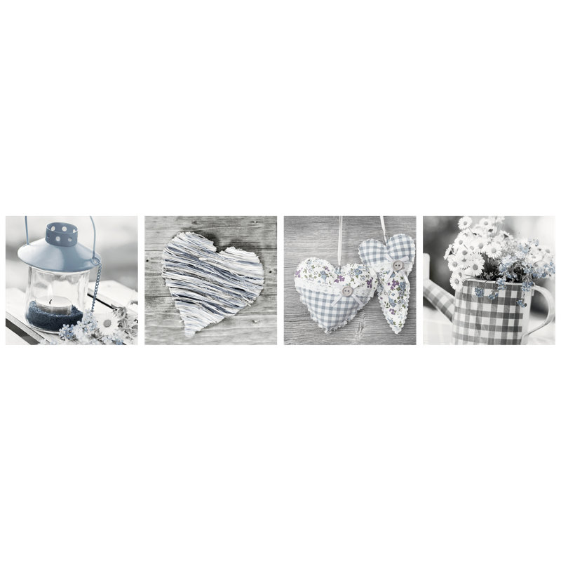Leinwand Shabby - 4 Piece Wrapped Canvas Panoramic Print