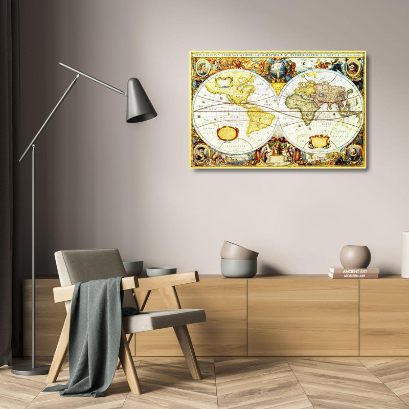Carte de l'ancien monde, H 16 po x l 24 po