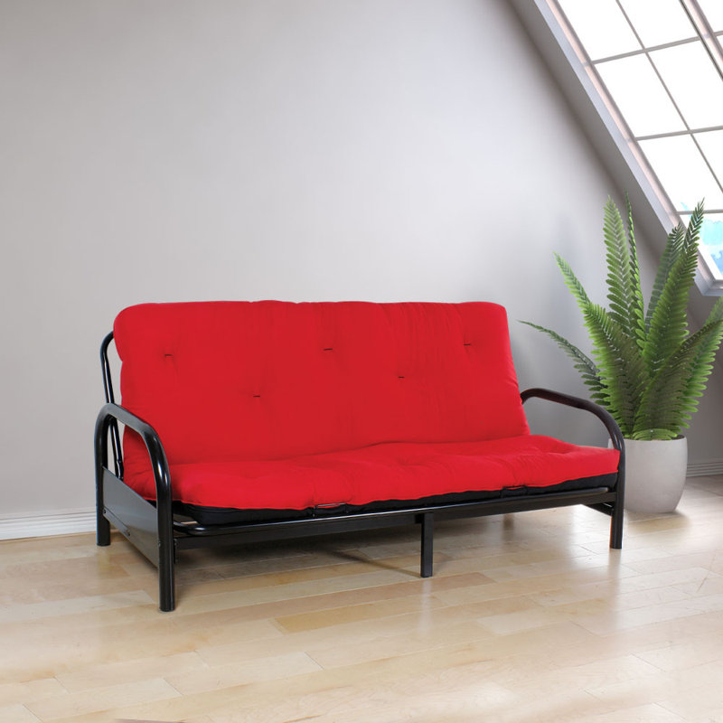 Matelas de futon double Nabila, 6", Rouge