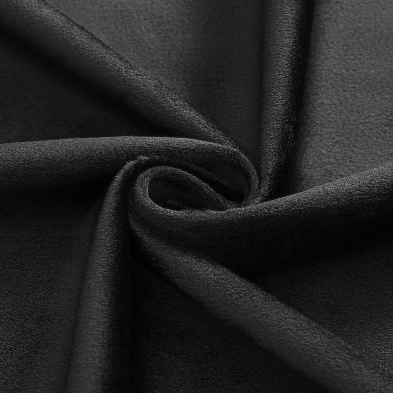 Deavion Velvet Solid Color Back Tab Room Darkening Curtain Panels, 52" W x 108" L, Black