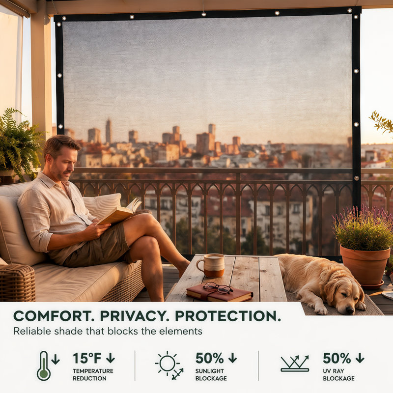 Tissu d'ombrage noir à 50% avec œillets Amgo - Tissu pare-soleil UV ultra-résistant pour serre, jardin, patio, pergola, tissu perméable à l'eau perméable à la lumière pour une photosynthèse des plantes