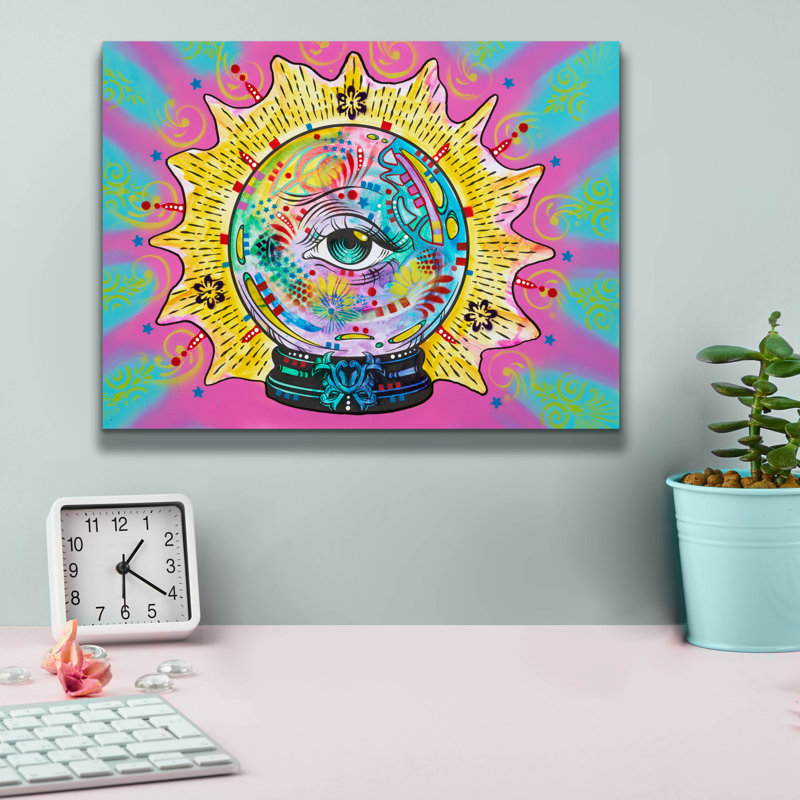 «Look Into The Crystal Ball» par Dean Russo, art mural sur toile, H 12 po x l 16 po x P 0,75 po