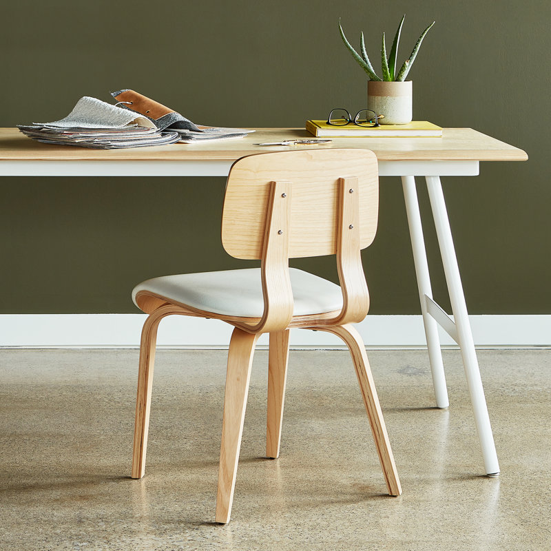 Cardinal Dining Chair, Blonde Ash/Moto White Leather