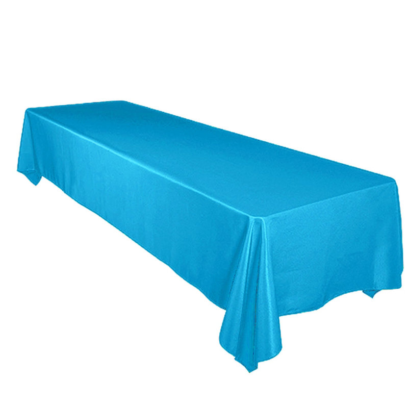 Tiano Solid Polyester Tablecloth, 72" x 58", Turquoise