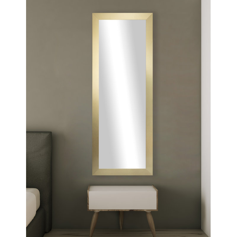 Conah Engineered Wood Flat Mirror, 59" x 20", Swirled Gold