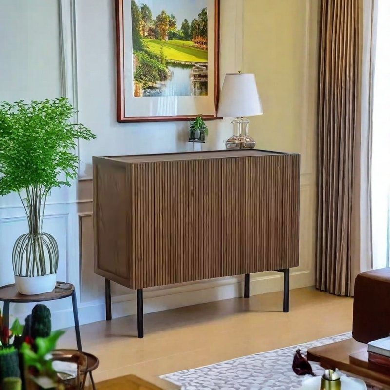 Wave design two-door locker sideboard