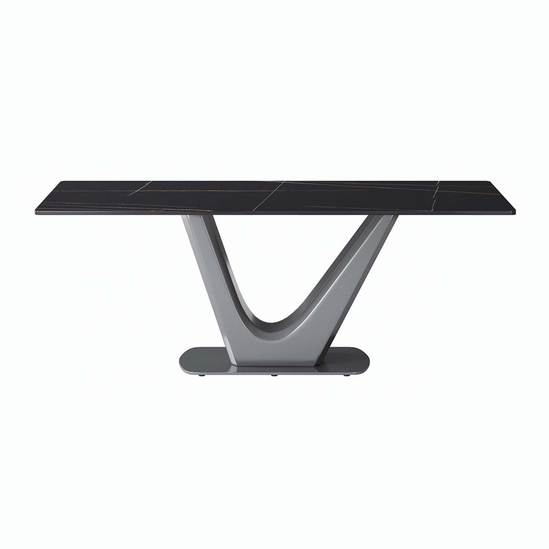 Xaidyn Rectangular, 78.74" L x 31.49" W, White Marble, Gray