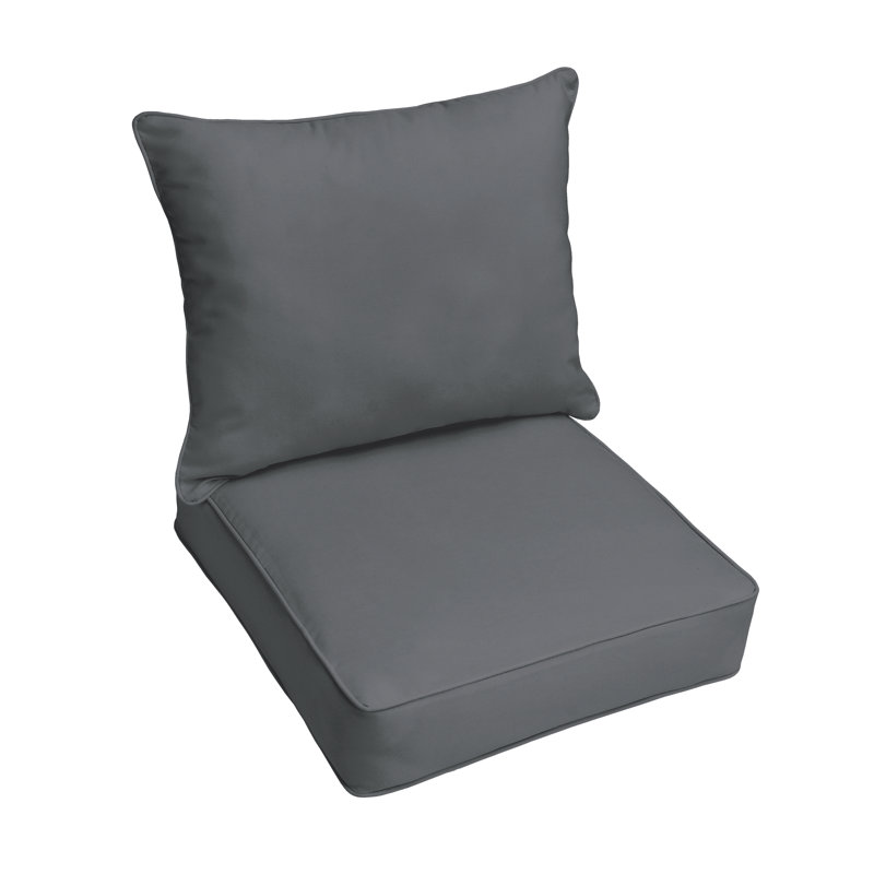 Outdoor 5'' Lounge Chair Seat / Back Cushion, Fresco Charcoal, 5" H x 23" W x 25" D