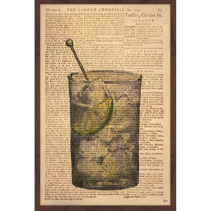 « vodka lime », impression encadrée, H 18 po x l 12 po x P 1,5 po