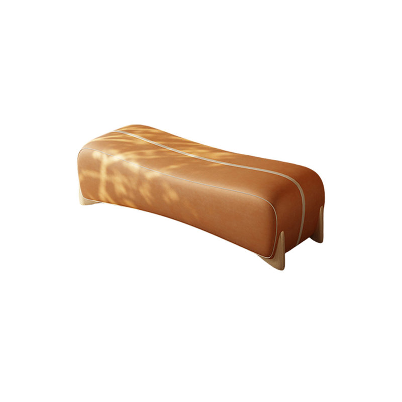 Banc rembourré en cuir, Orange