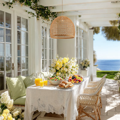 Outdoor Lumiere Dome Rattan Pendant Light