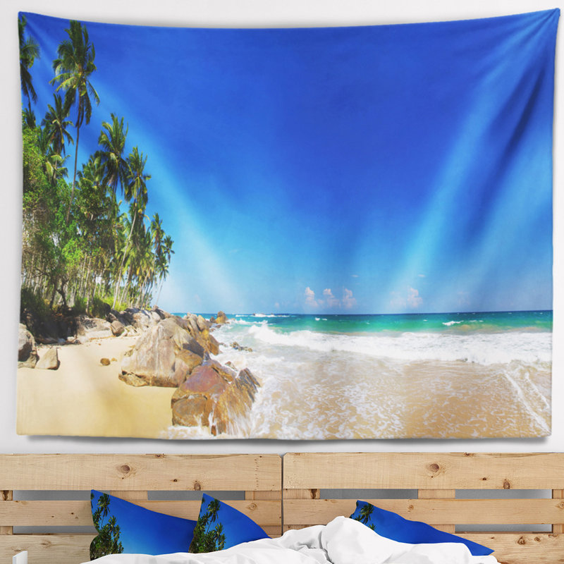 Tapisserie paradis tropical Landscape, H 32 po x l 39 po