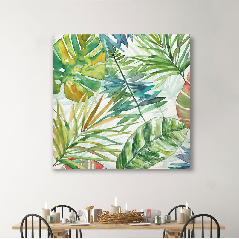 « tropical sketchbook i », peinture sur toile tendue, H 10 po x l 10 po x P 1,5 po