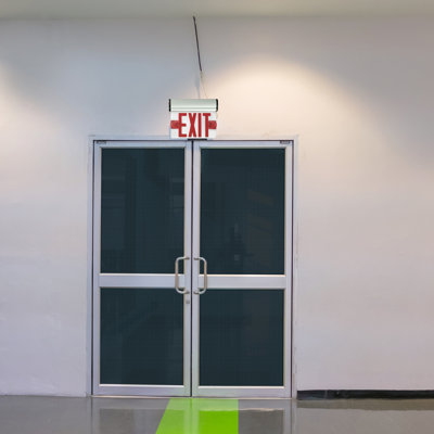 LED Emergency Edge-Lit Exit Sign - Red Letters - 120-277VAC - Acrylic Panel