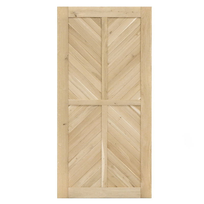 Waldo Solid Oak Wood Barn Door, Unfinished