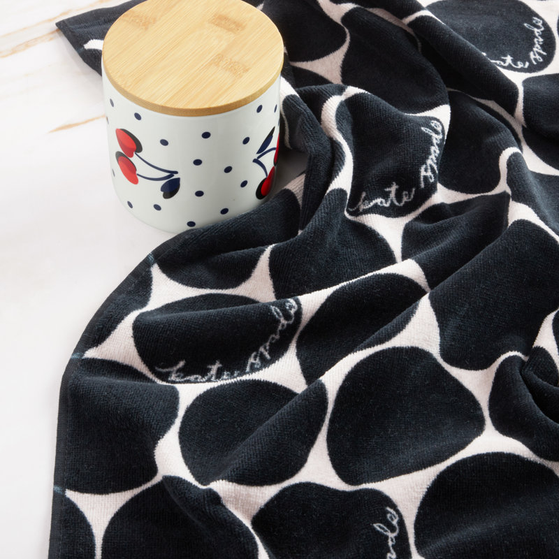 Loop And Dot Kitchen Towel Set, Black