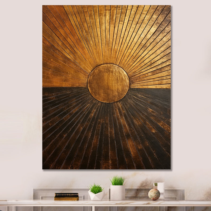 «Bronze Brilliance Symetry IV - Abstract Shapes», reproduction sur toile encadrée, Toile tendue, H 32 po x l 16 po x P 1 po