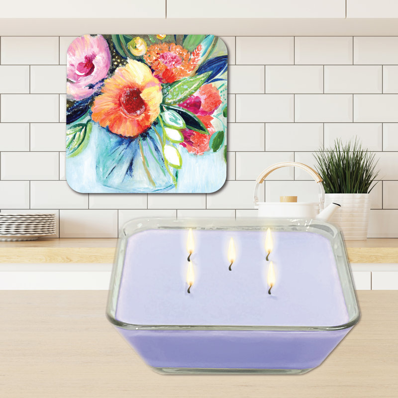  Bougie à la cire de soja 3-en-1 20 oz avec fleurs