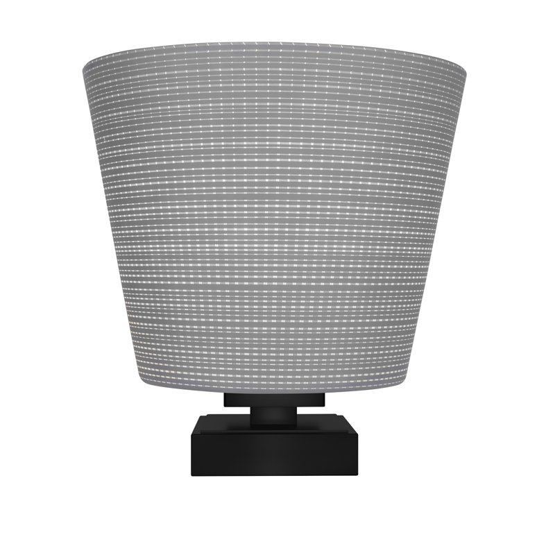 Lannah Accent Lamp With 10" Glass, Matte Black, Gray