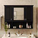 Open Shelf Mirror Cabinet