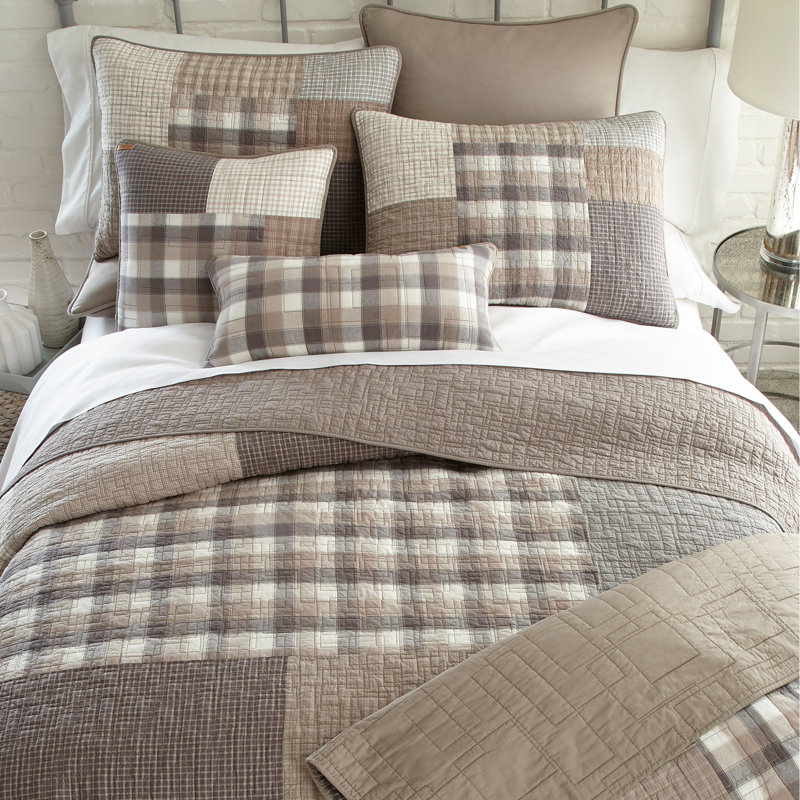 Plaid Patchwork Cotton Standard/Queen Pillow Sham