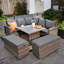 Aira 9 - Person Wicker Patio Dining Set with Square Table , Cushions Included