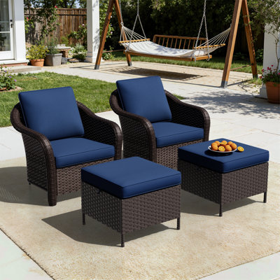 4-Piece All-Weather Wicker Patio Chat Set