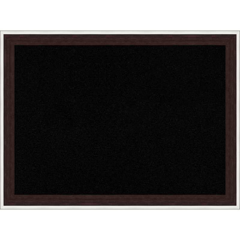 Maya espresso avec cadre argenté, tableau d'affichage en liège noir, tableau d'organisation, tableau d'affichage, Noir