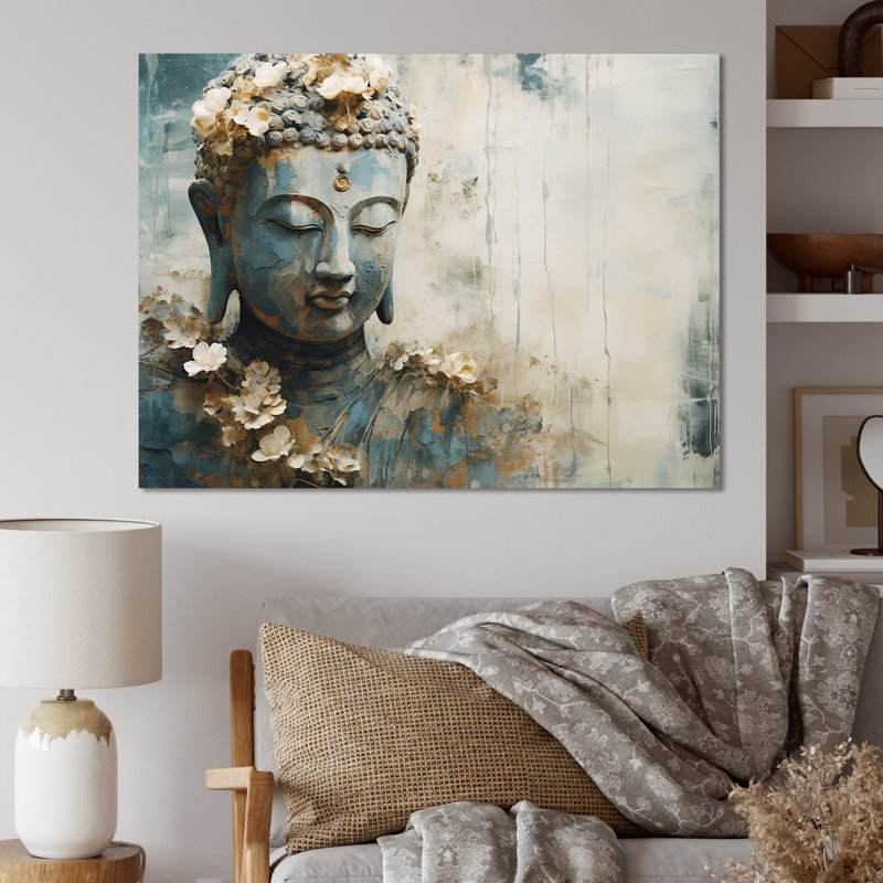 Statue de bouddhisme religieux - art mural bouddhisme, Toile tendue, H 12 po x l 20 po x P 1 po