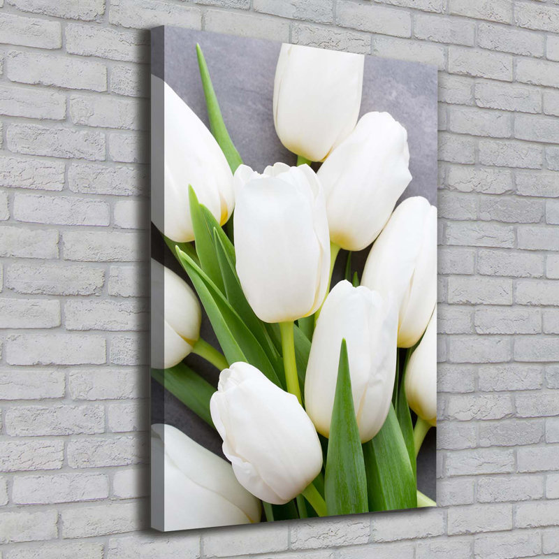 White Tulips - Wrapped Canvas Print