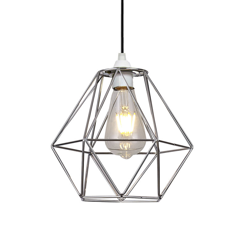 20cm H x 22cm W Metal Novelty Pendant Shade ( Screw On ), Polished Chrome