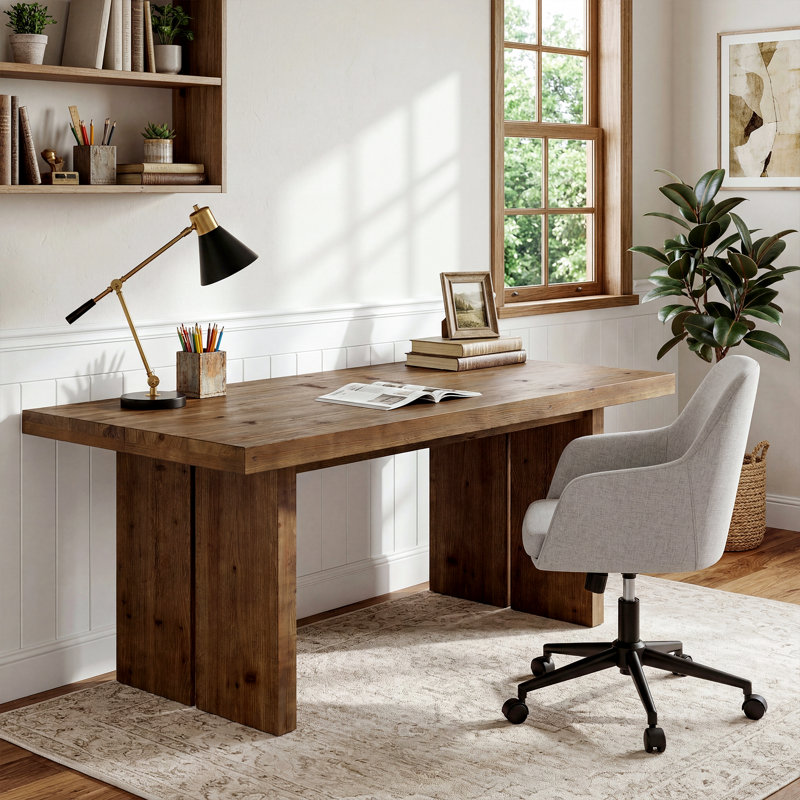 Bureau en bois massif de 63 pouces
