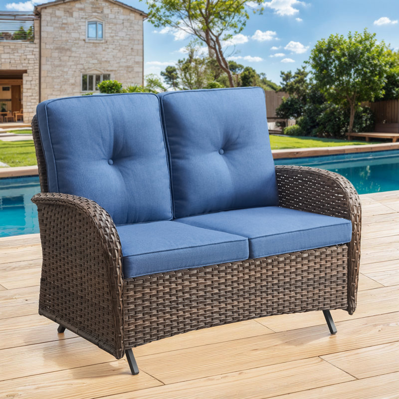 Causeuse de patio Valierius avec coussins résistants à l'eau - expérience de glisse en douceur et conception durable pour la détente dans la cour, le jardin et le balcon