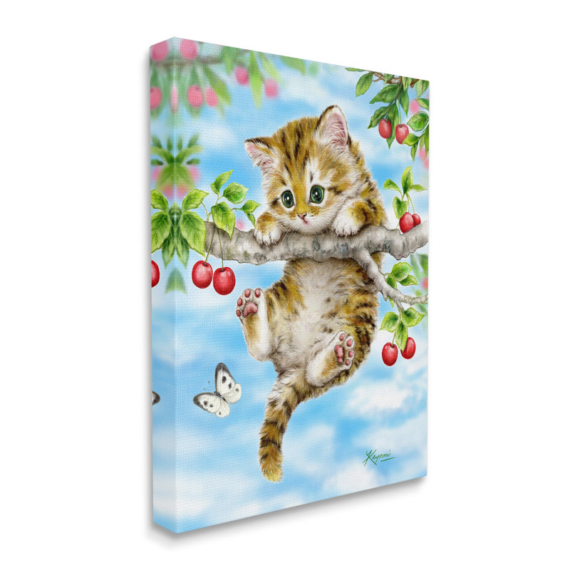«Chaton Chassing Butterfly» par Kayomi Harai, H 40 po x l 30 po