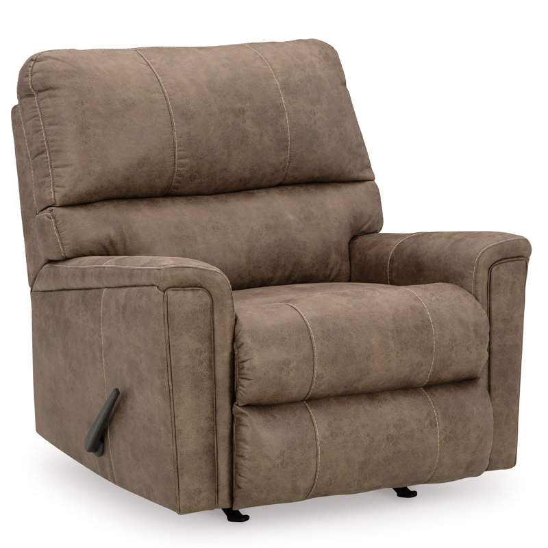 Faux Leather Recliner, Brown Faux Leather