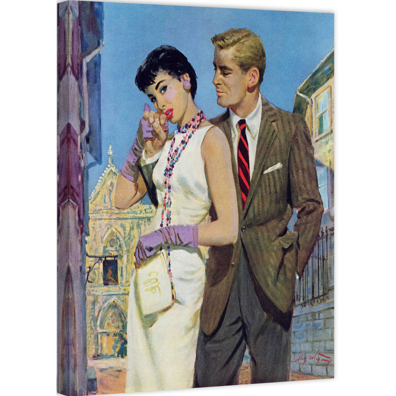Elegant Couple in Vintage Attire Canvas Print