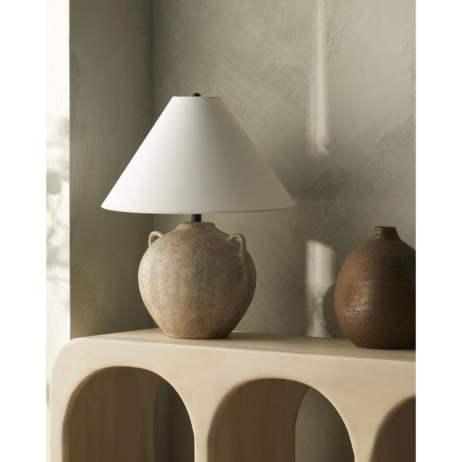 Ceramic Accent Lamp, Gray