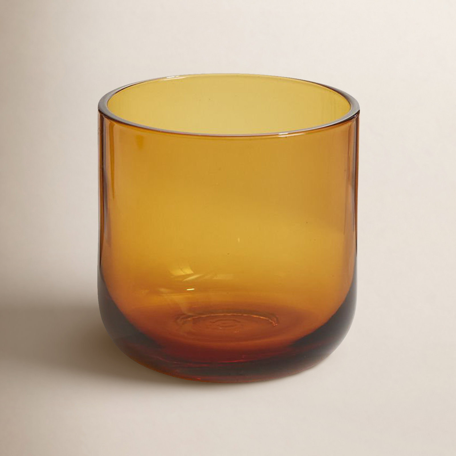 Ande 12oz. Handmade Drinking Glass, Amber