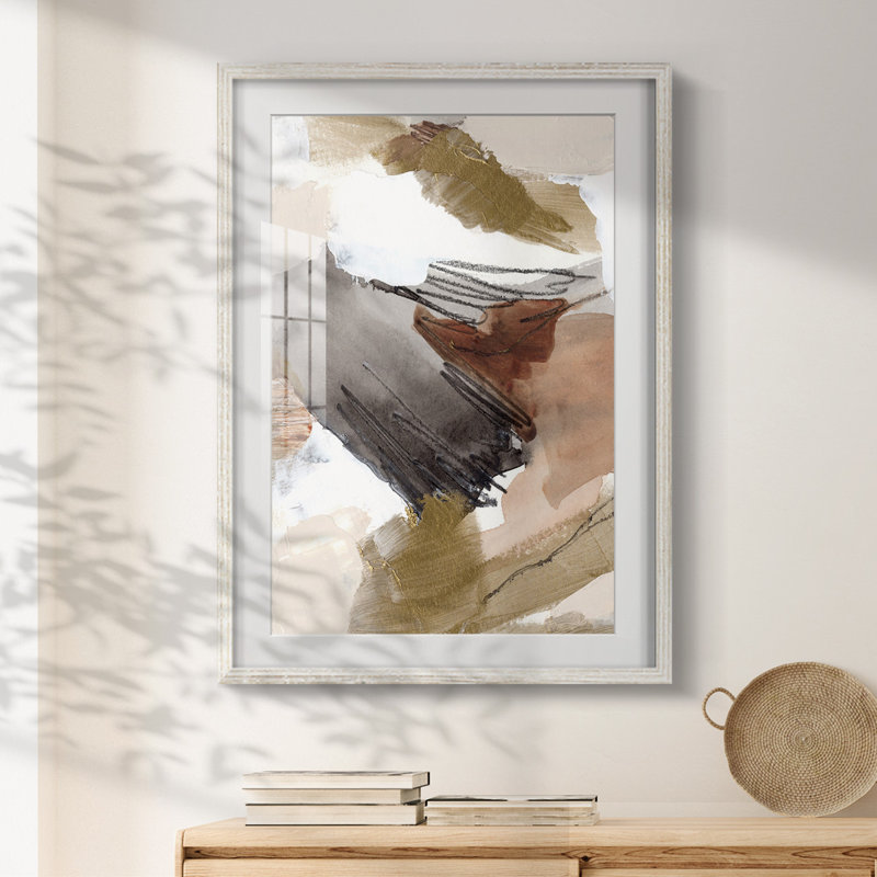 Or antique III - impression encadrée, H 28,5 po x l 20,5 po, Blanc