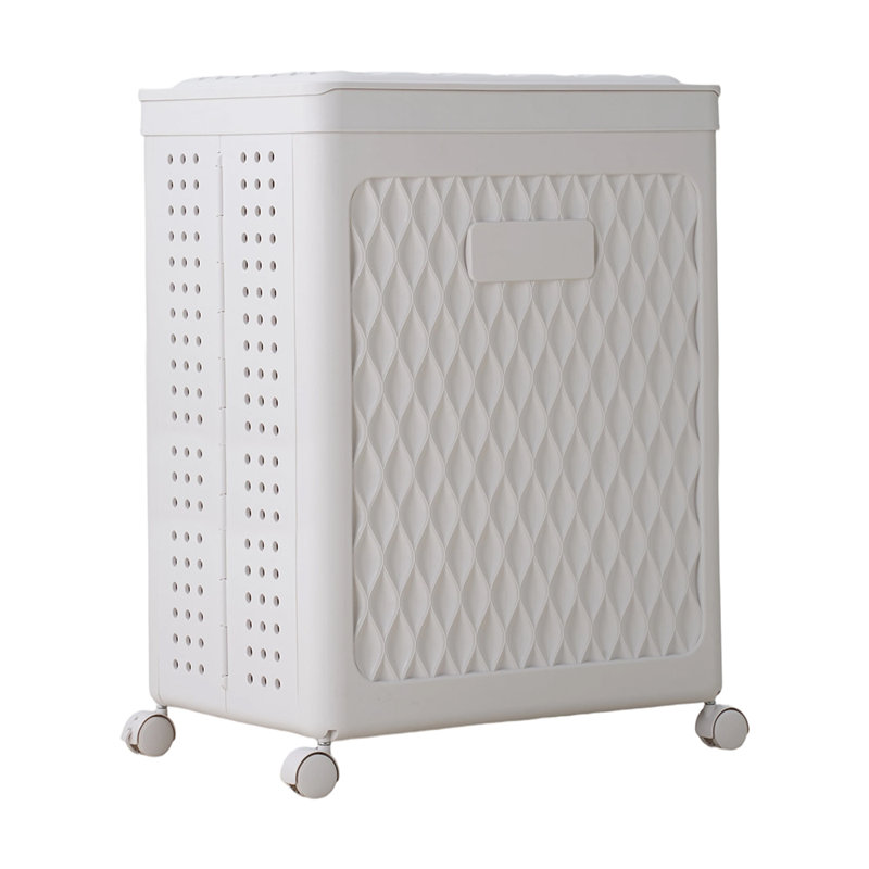 Plastic Laundry Basket, 61.7cm H x 46.3cm W x 33cm D, White