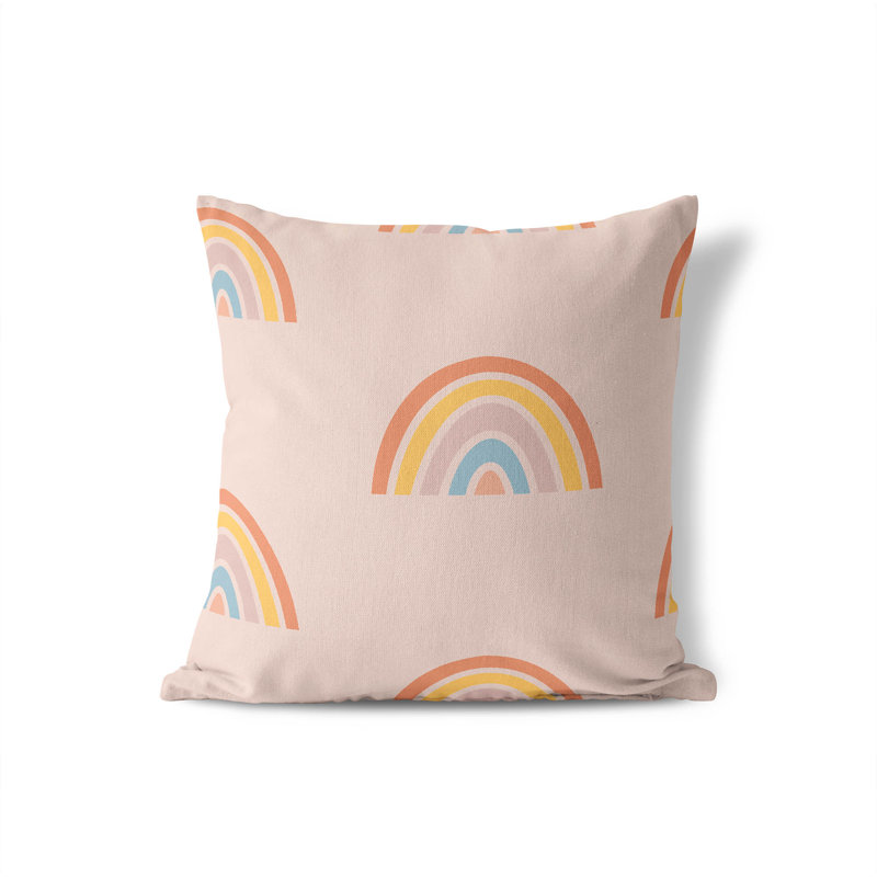 Coussin Plain Bows Match, Rose et multicolore, H 26 po x l 26 po